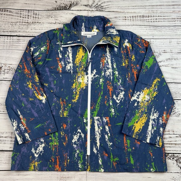 Colorful Abstract Bomber Jacket - Picture 1 of 7